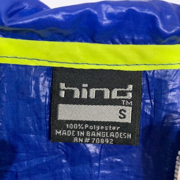 Hind 24/7 365 Run Running Light Hooded Windbreaker Jacket Blue Small - Picture 11 of 15